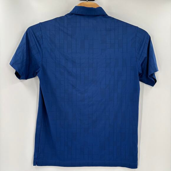 Tiger Woods Collection Nike Dri Fit Medium Blue Short Sleeve Patterned Golf Polo - Picture 5 of 5
